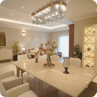 Dining area at Sobha Whispering Hills Trivandrum apartment